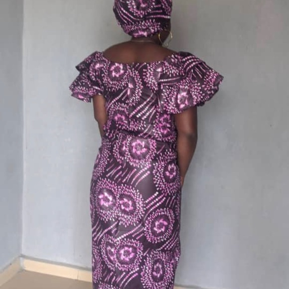 African Ankara women full length Maxi dress - Picture 3 of 7